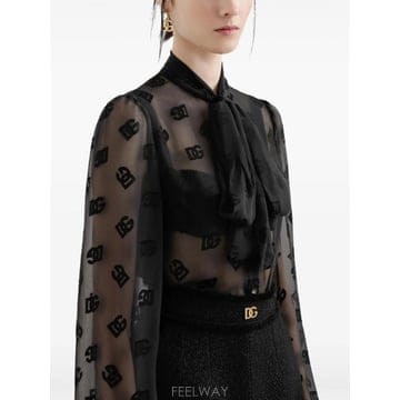 Dolce&Gabbana 25FW ��ü�ذ��ٳ� DG �ΰ� ��ũ ����콺 F5Q44TFJTBRN0000 TP57819137025FW ��ü�ذ��ٳ� DG �ΰ� ��ũ ����콺 F5Q44TFJTBRN00