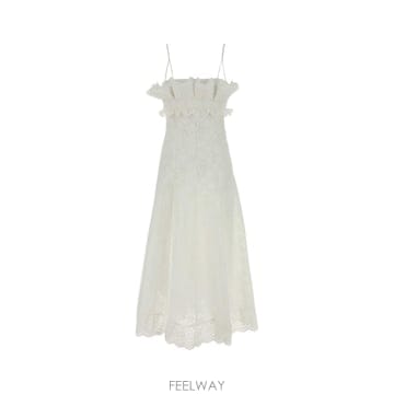 26SS 알베르타 페레티 화이트 broderie anglaise 드레스 A044516220002 TP5724