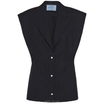 PRADA 24SS ����� ����� Sleeveless �� �������� P567OHSOOO14XIF0124NAVY TP57824SS ����� ����� Sleeveless �� �������� P567OHSOOO14