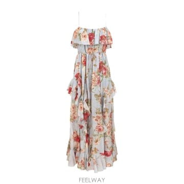 26FW 짐머만 Roselight Frill Maxi 드레스 8363DSS264BRSF TP576706882