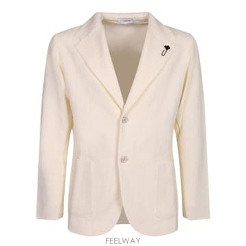 26SS Lardini Herringbone 니트 fabric  Cream color  투 button cl