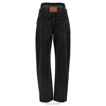 Alexander Wang 25SS �˷������ Slit Hem Prestyle Hotfix Mesh Undie Jeans 4DC424425SS �˷������ Slit Hem Prestyle Hotfix Mesh Undie Je