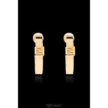 FENDI 26SS Fendi FOREVER ���� HOOP METAL EARRINGS 8AL216B08F0CFK TP526SS Fendi FOREVER ���� HOOP METAL EARRINGS 8AL216B08F