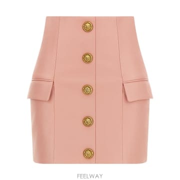 26SS Balmain 레더 스커트 GF1LBB29LE044HR TP572725100