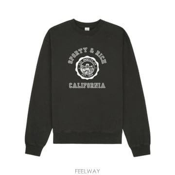 스포티앤리치 긴팔 티셔츠 FADEDBLACK