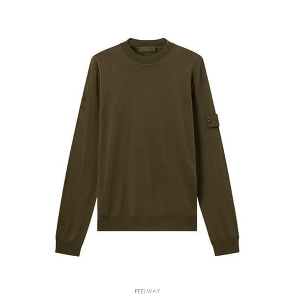 26 FW 스톤 아일랜드 로고 패치 크루넥 버진울 스웨트셔츠 V0054 S155100074S00FC