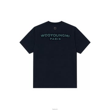 26SS 터프트 자수 로고 티셔츠 네이비 W261TS09 704N