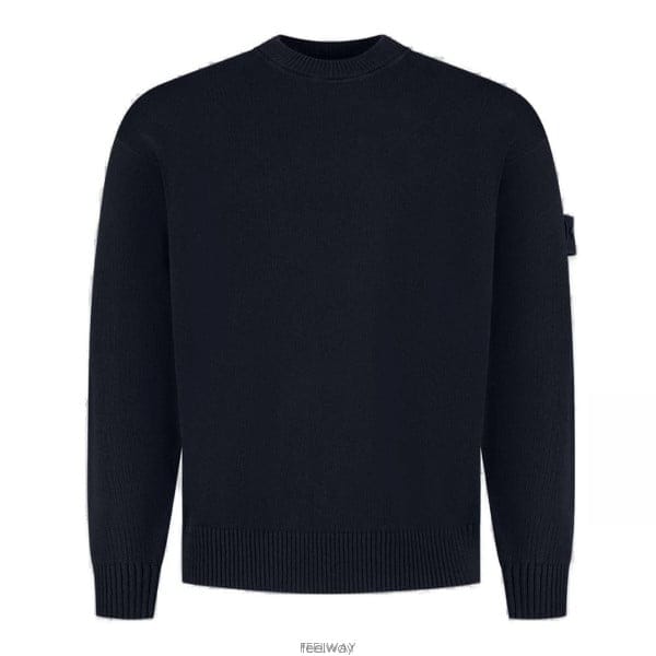 26 FW 스톤 아일랜드 로고 패치 크루넥 스웨트셔츠 네이비 V0020 L2S155100063S00FA