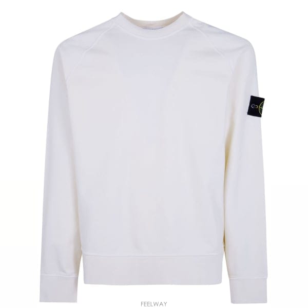 26 FW 스톤 아일랜드 로고 패치 크루넥 스웨트셔츠 화이트 V0093 L2S156100008S0051