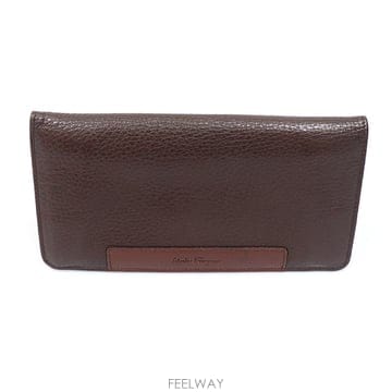 Ferragamo(페라가모) 66 5042 브라운 그레인 카프스킨 장지갑
