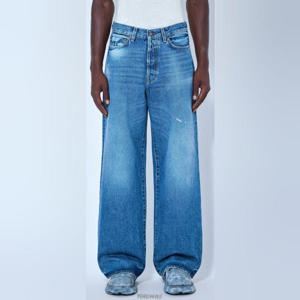 26 FW 1981 Baggy 파이브 포켓 워싱 코튼 배기 데님 진 C00087 AUZ