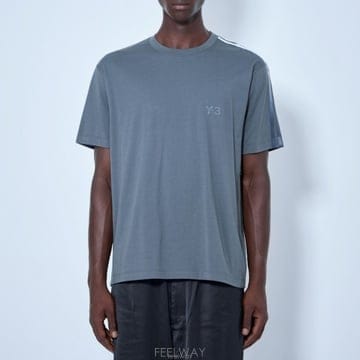 26 FW 와이쓰리 Y3 그래디언트 3 스트라이프 티셔츠 그레이 KU2250