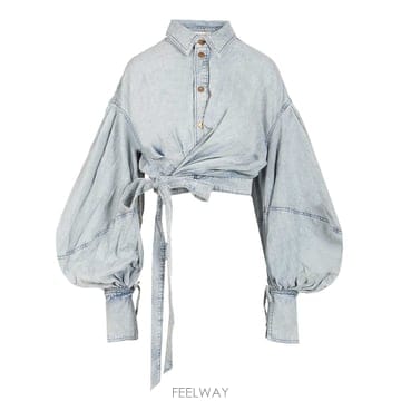 26SS 짐머만 Rebellion 데님 Wrap 탑 6771TC261CSW TP572129606