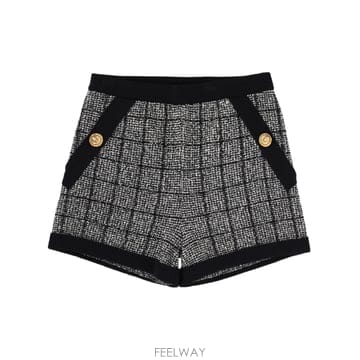 26SS Balmain 코튼 TWEED 숏츠 GF1PA077KJ48EER TP573500443