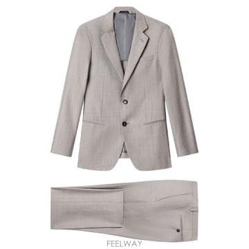26SS 조르지오아르마니 SOHO LINE 싱글 BREASTED 수트 IN 울, 실크 앤 LINEN GRIS
