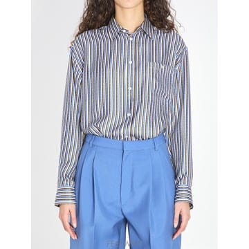 Celine Striped 실크 twill 셔츠 RC09Y2I73GFQ2 TP577181202