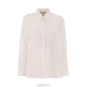 26SS 막스마라 SMMGALA   Linen 셔츠 with fluid silhouette 앤 patch p