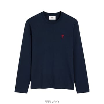 AMI 미드나이트 블루 코튼 t 셔츠 BFUTS235724430 TP571831255