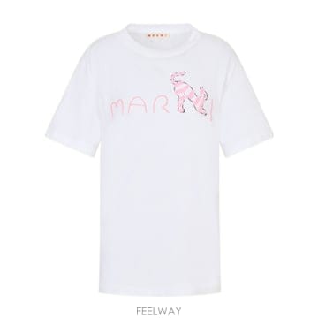 26SS Marni T 셔츠 with embossed 로고 THJE0293S3USCY84LOW01 TP570