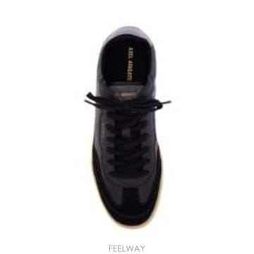 26SS 악셀아리가토 블랙 로우 스니커즈 in eco 프랜들리 레더 앤 suede with 베이지 sole