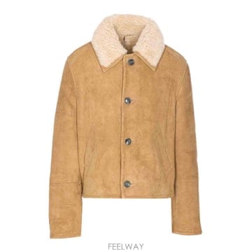 25FW 아미 베이지 Shearling 자켓 With Buttons Closure UJK837LH005728