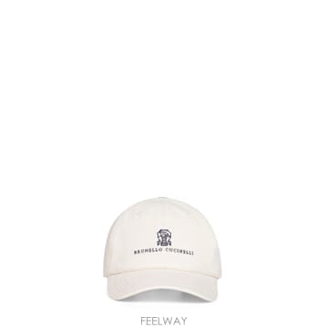 브루넬로 쿠치넬리 베이스볼 cap in garment dyed 트위스트 코튼 gabardine with em