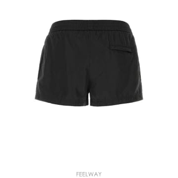 돌체앤가바나 로고 장식 스윔 쇼츠 블랙