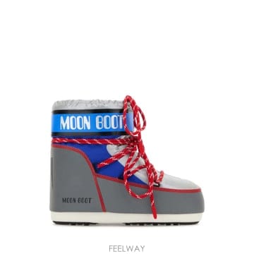 25FW 문부츠 Grey fabric Icon 로우 스페이스 Racing 앵클 부츠 1409650HF04 T