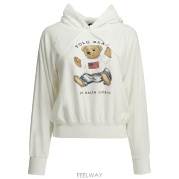 26SS 폴로 랄프 로렌 FELPA 폴로 베어 CON 로고 211A12745001WHITE TP5756980