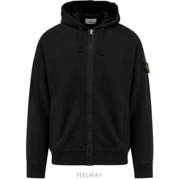 (당일) 26FW 스톤 아일랜드 와펜 패치 블랙 후드 집업 L2S15 6100067 S0A20 V0029