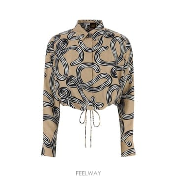 Loewe [X45]�ο��� S616Y05X73 BEIGEBLACK ���� ���� ���� ����콺 Printed silk Pa[X45]�ο��� S616Y05X73 BEIGEBLACK ���� ���� ���� ����