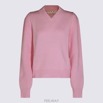 26FW Marni 핑크 virgin 울 앤 캐시미어 스웨터 CVMD0169A0UFZ41400C14 TP57