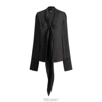 26FW Balmain 실크 셔츠 with decorative 스카프 HF1HS490SB040PA TP576