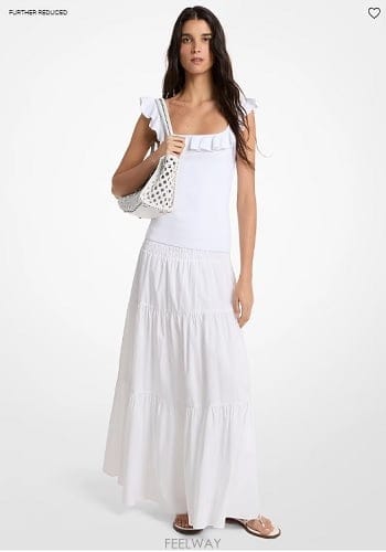 Michael Kors ����Ŭ �ھ  Smocked Cotton Poplin Tiered �ƽ� ��ĿƮ����Ŭ �ھ  Smocked Cotton Poplin Tiered �ƽ� ��Ŀ