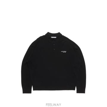 아크네 로고 자수 폴로 셔츠