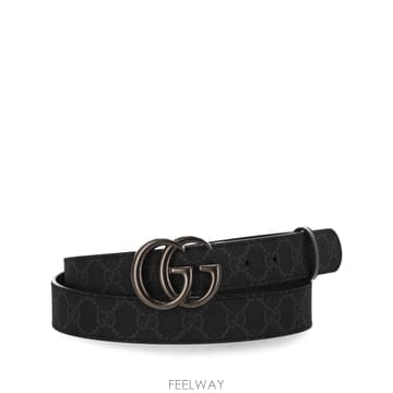 구찌 GG Supreme canvas 벨트 with antiqued brass GG buckle  41451