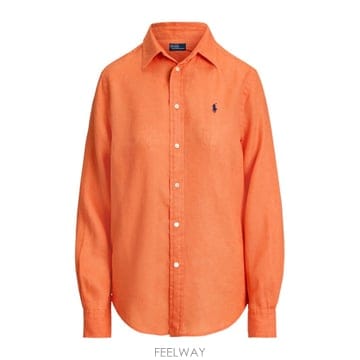 26SS 폴로 랄프 로렌 오렌지 linen 셔츠 211970730500 TP573535686