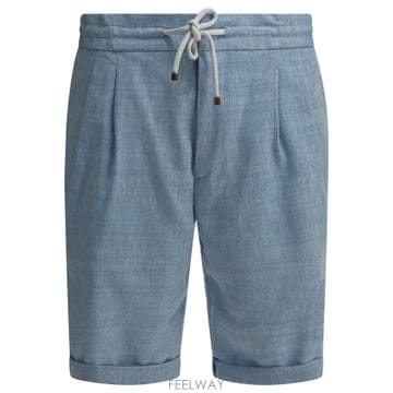 Brunello Cucinelli 26SS ���ڷ� ��ġ�ڸ� Linen �� �� Chevron Bermuda ���� MZ408U0020C024 T26SS ���ڷ� ��ġ�ڸ� Linen �� �� Chevron Bermuda ��
