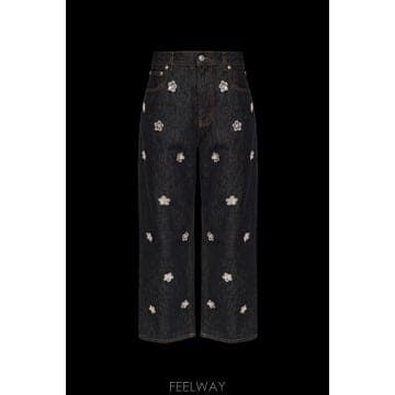 26SS Marni Jeans with floral applique PAJD0425SXUSCY69EMB99
