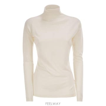 26FW 파비아나 필리피 캐시미어 앤 실크 roll 넥 점퍼 with an essential silhouet