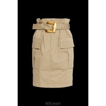 26SS Balmain 코튼 스커트 with 벨트 GF0LCB15CG650TF TP574841620