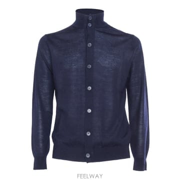 24FW 발렌타인 블루 하이 넥 가디건 B2K12616W0213777 TP577288976