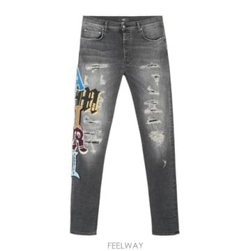 Amiri 26SS AMIRI Jeans Varsity patch ��Ű�� Amiri AMBMJE1018599 TP57026SS AMIRI Jeans Varsity patch ��Ű�� Amiri AMBMJE1018