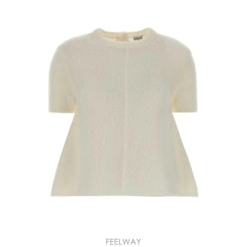 25FW Loewe 아이보리 stretch 모헤어 blend 스웨터 S540Y55K48WHITE TP5754