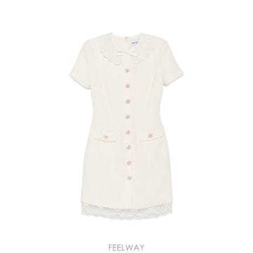 26FW Self portrait 쇼트 드레스 with 레이스 details PF26002SBCCREAM T