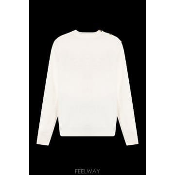 발망 스웨터 with 스냅 버튼 숄더 패스닝 블랙