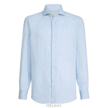 Brunello Cucinelli 26SS ���ڷ� ��ġ�ڸ� CAMICIA EASY �� IN LINO CON COLLETTO FRANCESE26SS ���ڷ� ��ġ�ڸ� CAMICIA EASY �� IN LINO CON COL