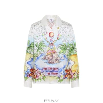 26SS CASABLANCA Light 앤 소프트 실크  Vibrant 앤 컬러풀 프린트  클래식 컷  오픈