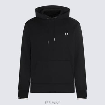 26SS 프레드페리 Tipped 후드티 in 블랙 M2643102 TP577976417