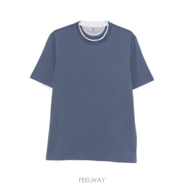 26SS 브루넬로 쿠치넬리 소프트 코튼  클래식 컷  Contrasting profile on the col